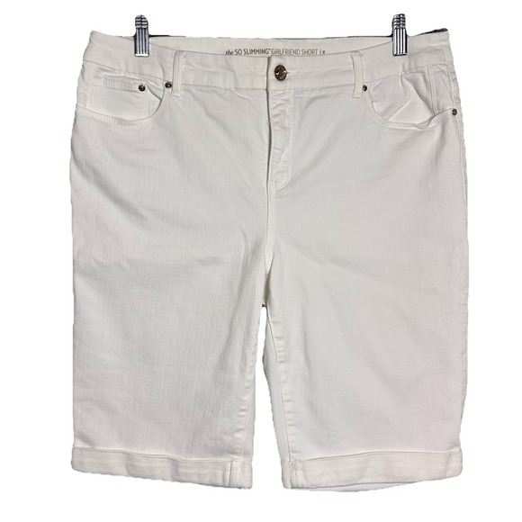 Chico's Other - Chicos 2 Jean Shorts White US 12 So Slimming Girlfriend Bermuda Cuffed
